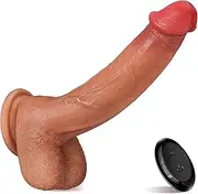 Realistic 9.5 inch Dildo Vibrator Adult Women Men Sex Toy with 8 Thrusting Vibrating modes Telescopic G-Spot Stimulation with Wireless Remote Control