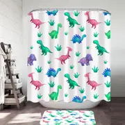 Cute Smiling Dinosaurs for Children Shower Curtain
