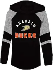Outerstuff Anaheim Ducks Juniors Girls 4-16 Fleece Hooded Long Sleeve Shirt