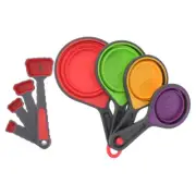 4 in 1 Silicone Telescopic Measuring Cups and 4 in 1 Measuring Spoons with