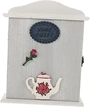Rustic Wall Key Organizer Wooden Key Holder Box with Hooks for Entryway Hallway Living and Office Farmhouse Wall Cabinet and Decorative Storage