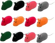 PENIKOKO 12PCS Plush Mouse Pet Interactive Cat Dog Teasers Fun Cartoon Design for Mental Stimulation Playtime for Indoor Fun Random Colors Random Color