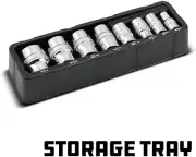 Powerbuilt 8 Piece SAE Zeon Socket Set Damaged Hex up to 85% Rounded - 941323