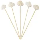 100 pcs Disposable Shell Bamboo Skewers Disposable Bamboo Fruit Skewers Fruit