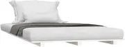 vidaXL - Solid Pine Wood Single Bed Frame, Stable and Durable, Perfect for AU Single Size Mattress, Easy Assembly, Ideal for Modern Bedroom - White