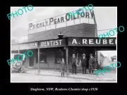 OLD LARGE HISTORIC PHOTO OF SINGLETON NSW VIEW OF REUBENS CHEMIST SHOP c1920