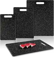 Cutting Boards for Kitchen, No BPA Chopping Boards Set of 3, Dishwasher Safe Cutting Boards with Carrying Handle, Black