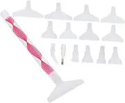 FIXOSHEE 1 Set Diamond Drawing Tool Durable Nail Art Dotting Pens for DIY Diamond Art Manicure Includes Red Bent Straight Heads with Drill Combinations Ergonomic Lightweight Design for