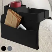 Couch Cup Holder Tray Silicone Sofa Armrest Tray with Side Pockets Anti xiENa