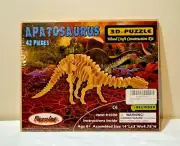 3D Puzzle Apatosaurus Dino Wood Craft Construction 42 Pieces Age 8+ SEALED