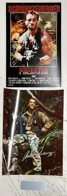 ARNOLD SCHWARZENEGGER Signed Photo 8x12 Predator Collage FRAMED COA
