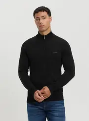 GUESS Men's Eco Black Farley Cardigan Size: Medium, Cotton