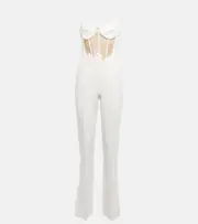[David Koma] David Koma Sequined cutout cady jumpsuit AU 12 white