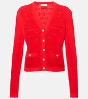 [Tory Burch] Tory Burch T Monogram jacquard cardigan AU 12 red