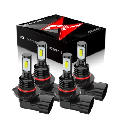 Para For Hyundai Sonata 2015-2019 - 4PC 6000K LED Faro Alto / Bajo Bombillas
