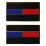 Metallic Thin Blue Thin Red Dual Line Badge Lapel Pins 2 Pack Set - FREE SHIP