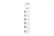 Crest Surge Protected 6-Socket Power Board w 6x Switches 2x USB-A Ports White