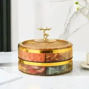 Divided Serving Tray Dining Table Round Nut and Candy Storage Tray Container