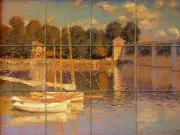 Art Claude Monet Yacht Mural Ceramic Backsplash Bath Tile #125