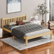 ALFORDSON Bed Frame Wooden Double Size Solid Pine Timber Base Oak CAMBRIE