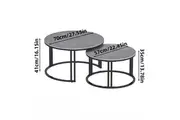 Vibe Geeks 2 Pack Marble Nesting Coffee Table Set