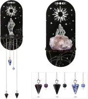 Small Crystal Shelf Black Crystal Display Shelf Pendulum Holder Stand Display Wi