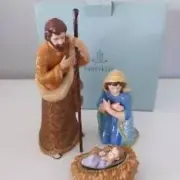 PartyLite Heirloom Nativity Figurines - P9100S Jesus Mary Joseph 5pc Set NIB