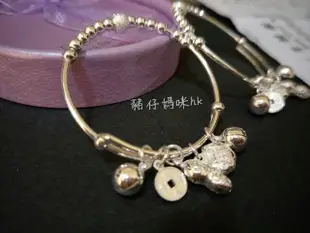 香港代購 正生銀飾 珠珠五寶花生手鐲 親子手鐲