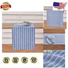Machine Washable Bistro Blue Linen Table Runner - Amalfi Stripe - 14x120 Inches