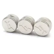 3 Pcs Hollow Body Control Knob Volume Tone knobs Silver for Gretsch style guitar