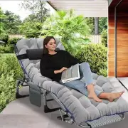 Boztiy Outdoor Lounge Chairs Portable Lounge Chair Black 5 Fold Sleeping Cots