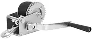 600lbs Hand Winch Crank Polyester Strap 2 Gear Winch ATV Boat Trailer Heavy Duty