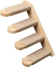 Cat Climbing Shelf Wall Mounted, Four Step Cat Stairway with Jute Scratching for