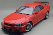 1/18 AUTOart performance 77309 1999 Skyline GT-R R34 V-Spec (Active Red) w BBS