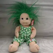 TY Beanie Kids SHENANIGAN (10 inch) Green Lucky Clover Plush Stuffed Doll NWT