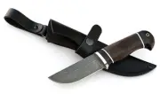 Knife Hare Damascus steel handle wenge-black hornbeam