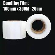 20x Bundling Film 100mm x 300m 20um Clear Stretch Wrap Pallet Mini Wrap