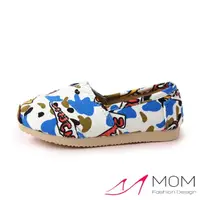 在飛比找momo購物網優惠-【MOM】韓版休閒舒適帆布鞋 懶人樂福鞋 童鞋(迷彩藍)