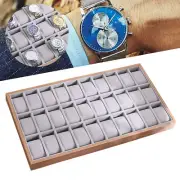 30 Slots Wooden Watch Display Organizer Jewelry&Watch Storage Box Tray Box