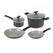 Davis & Waddell Thornbury Recycled Aluminium Cookset Set Brown & Beige Set of 4