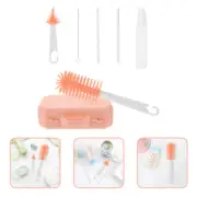 Bottle Cleaning Brush Set Travel Baby Portable Cleaner Drying Rack Milk