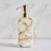 White Agate Soap Dispenser, Agate Stone Refill Shampoo Dispenser, Gifts Decor