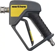 Active Premium Short Pressure Washer Gun with Swivel - Integrated 304 Stainless and 3/8/'' Inlet 1/4/'' Outlet Quick Connects ideal for washer car wash foam cannon applications, Gray (JH50SS)