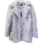 Romeo + Juliet Couture Grey Blue Faux Curly Fur Coat NWT Mob Wife