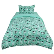 4 Piece Polyester Microfiber Kids Bed Comforter Set Twin Alien Cartoon