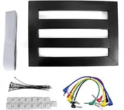 Guitar Effect Pedal Board Alloy Pedalboard Effect Holder with 6 Pedal Cables for Electric Guitars Black M