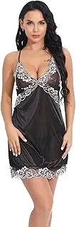 [JINZIJINYU] Babydoll for Women Sexy Suspender Leaky Back Lace Nightdress Set