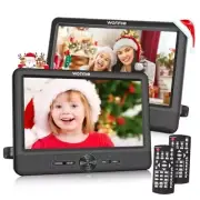 10" Car DVD Players, Portable DVD Player Dual Screen Play Two Different Black