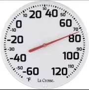 La Crosse 104-1522 8" round Analog Dial Thermometer White