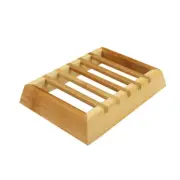Bamboo Soap Holder Wood Bathroom Tray Storage Container Organizer